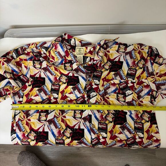 MORRO BAY Tropical Cocktail Print Button-Up Shirt | medium - Picture 5 of 8